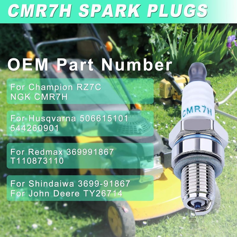 Adefol CMR7H Spark Plugs Replacement for Shindaiwa 3699-91867 Red Max 369991867, 506615101, 544260901,1 Pack Spark plug for Husqvarna 581362301 Stihl Redmax Blowers Brushcutters Trimmers Chain Saws - Image 2
